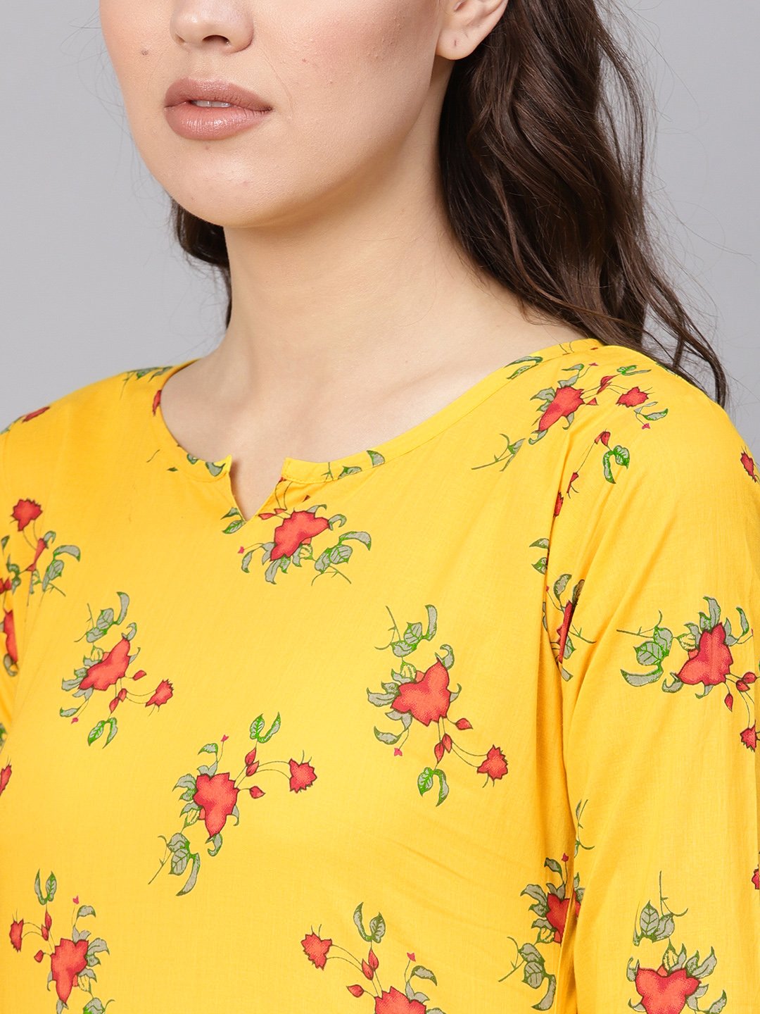 Women Yellow & White Printed Kurta with Palazzos | NOZ2TOZ - Made In INDIA.