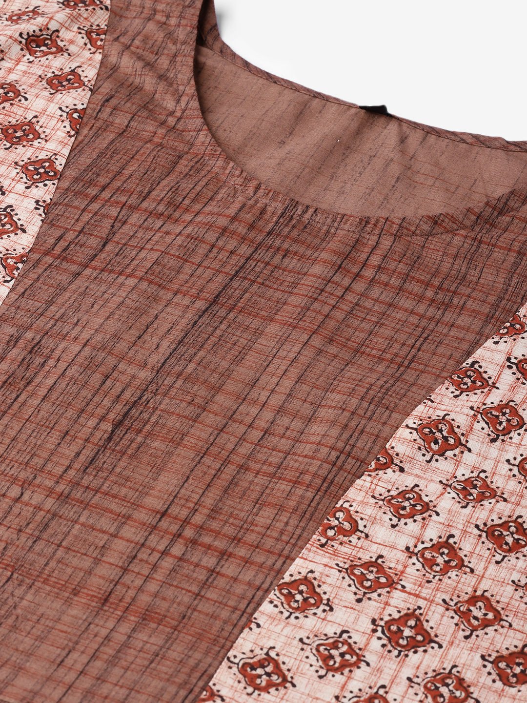 Women Brown Printed A-Line Top | NOZ2TOZ - Made In INDIA.