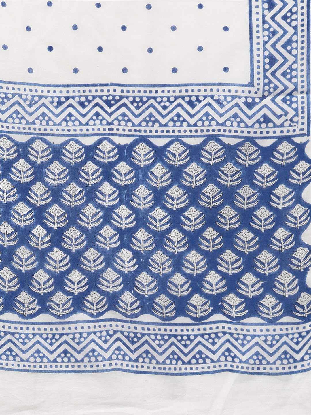 Women Blue & White Straight Floral Printed Kurta And Palazzos Set With Dupatta | NOZ2TOZ - Made In INDIA.