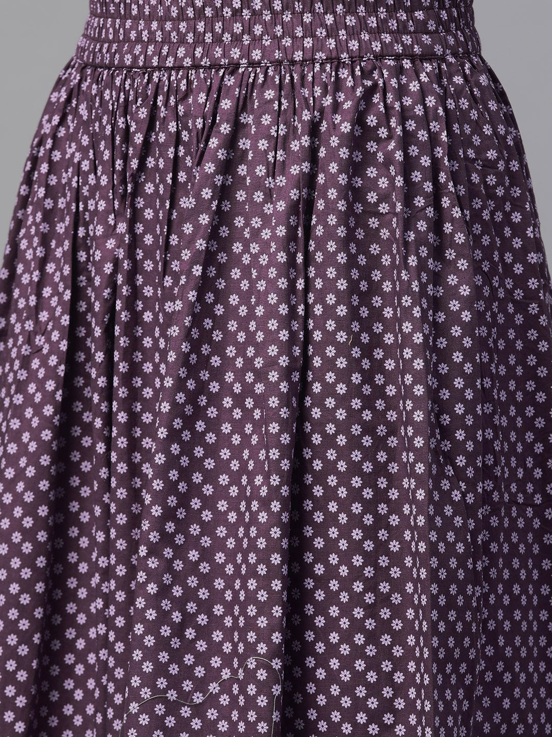 Women Purple &  Straight Floral Printed Kurta And Skirt Set | NOZ2TOZ - Made In INDIA.