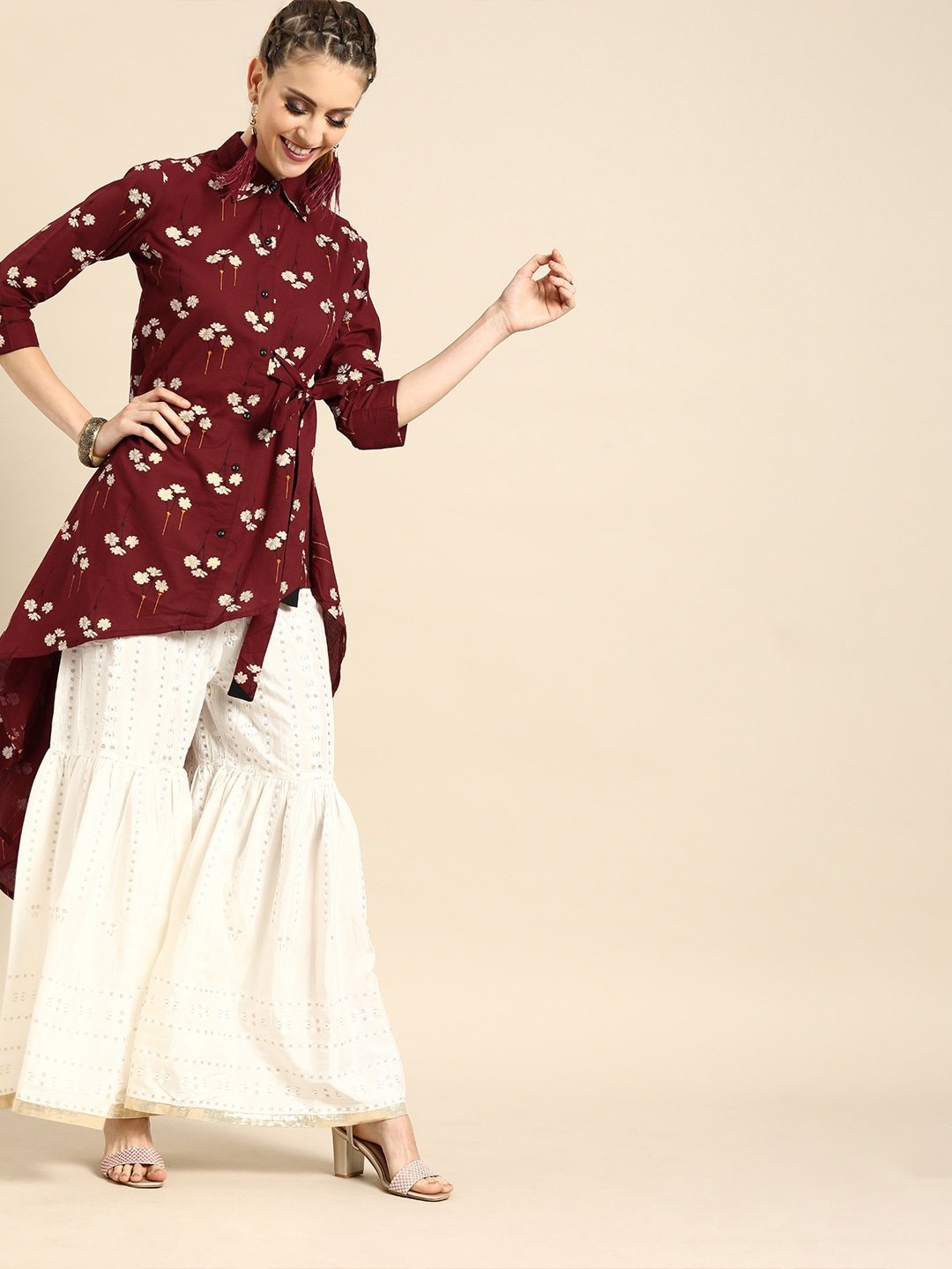 Women Asymmetric Tunic With front tie-up detail | NOZ2TOZ - Made In INDIA.