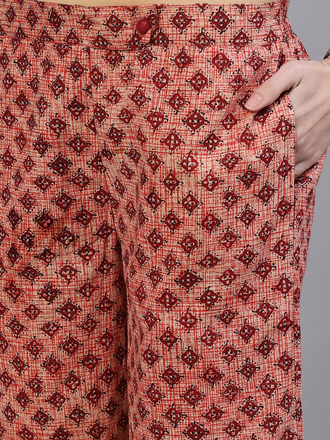 Women Brown Printed Cotton Palazzo | NOZ2TOZ - Made In INDIA.