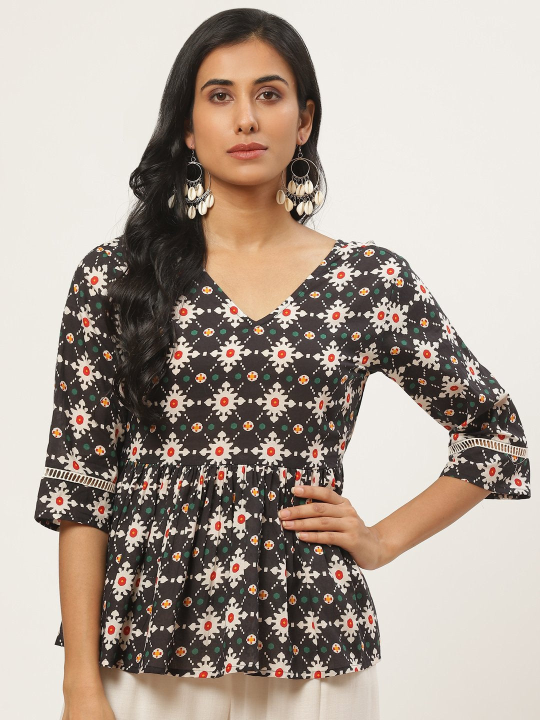 Women Black and multi printed tunic | NOZ2TOZ - Made In INDIA.