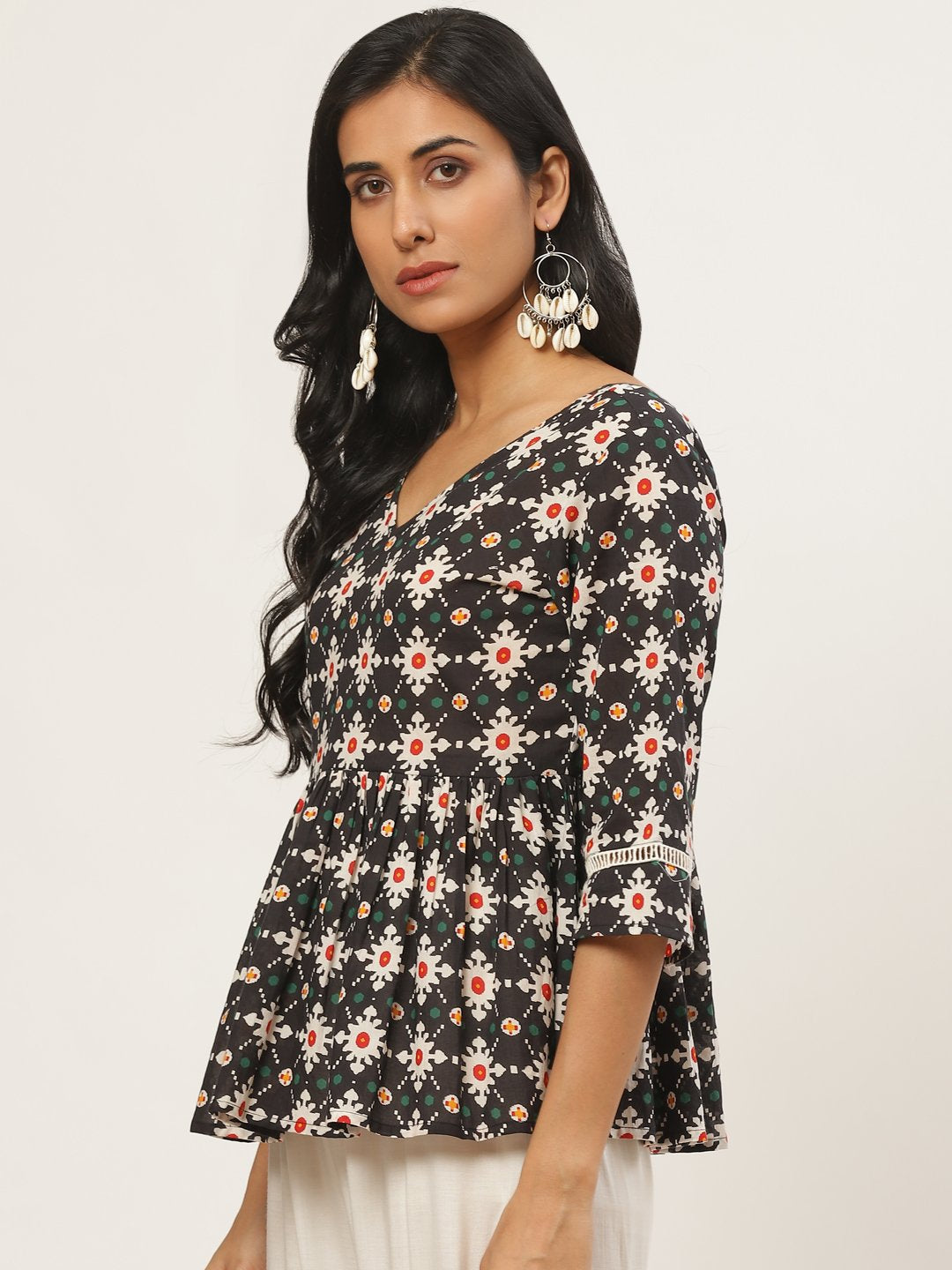 Women Black and multi printed tunic | NOZ2TOZ - Made In INDIA.