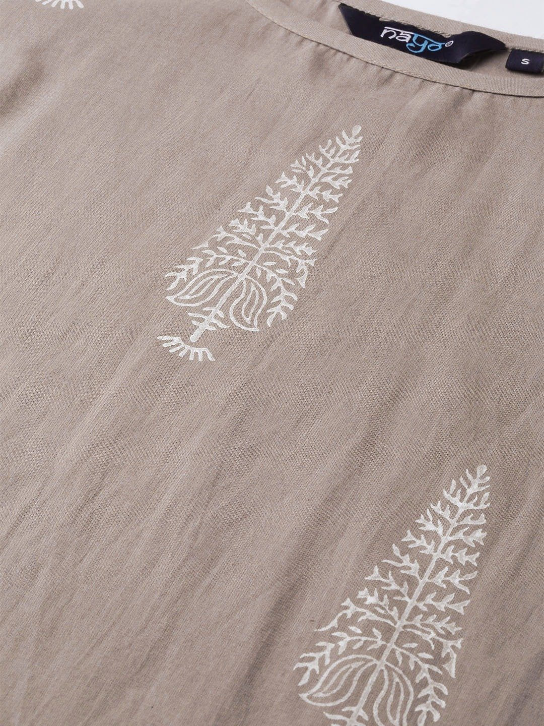 Women Grey Three-Quarter Sleeves Straight Kurta with Palazzo Set | NOZ2TOZ - Made In INDIA.