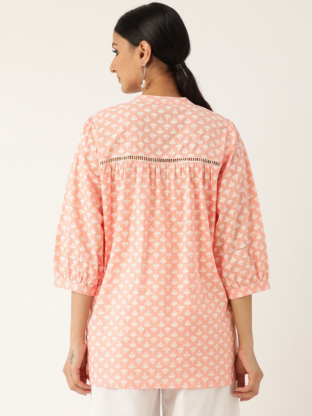 Women Pink and white Tunic | NOZ2TOZ - Made In INDIA.