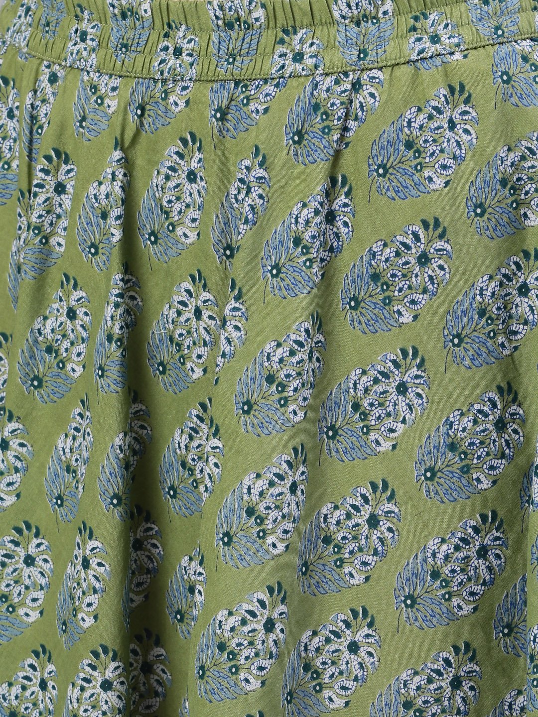 Women Green printed maxi skirt | NOZ2TOZ - Made In INDIA.