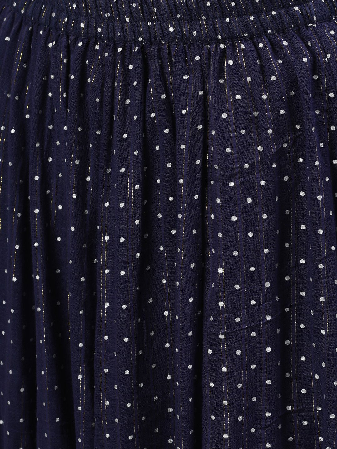 Women Navy blue polka dot printed maxi skirt | NOZ2TOZ - Made In INDIA.