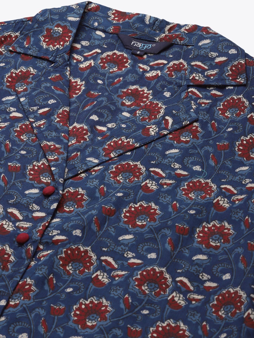 Womens Blue & Maroon Printed Night Suit | NOZ2TOZ - Made In INDIA.