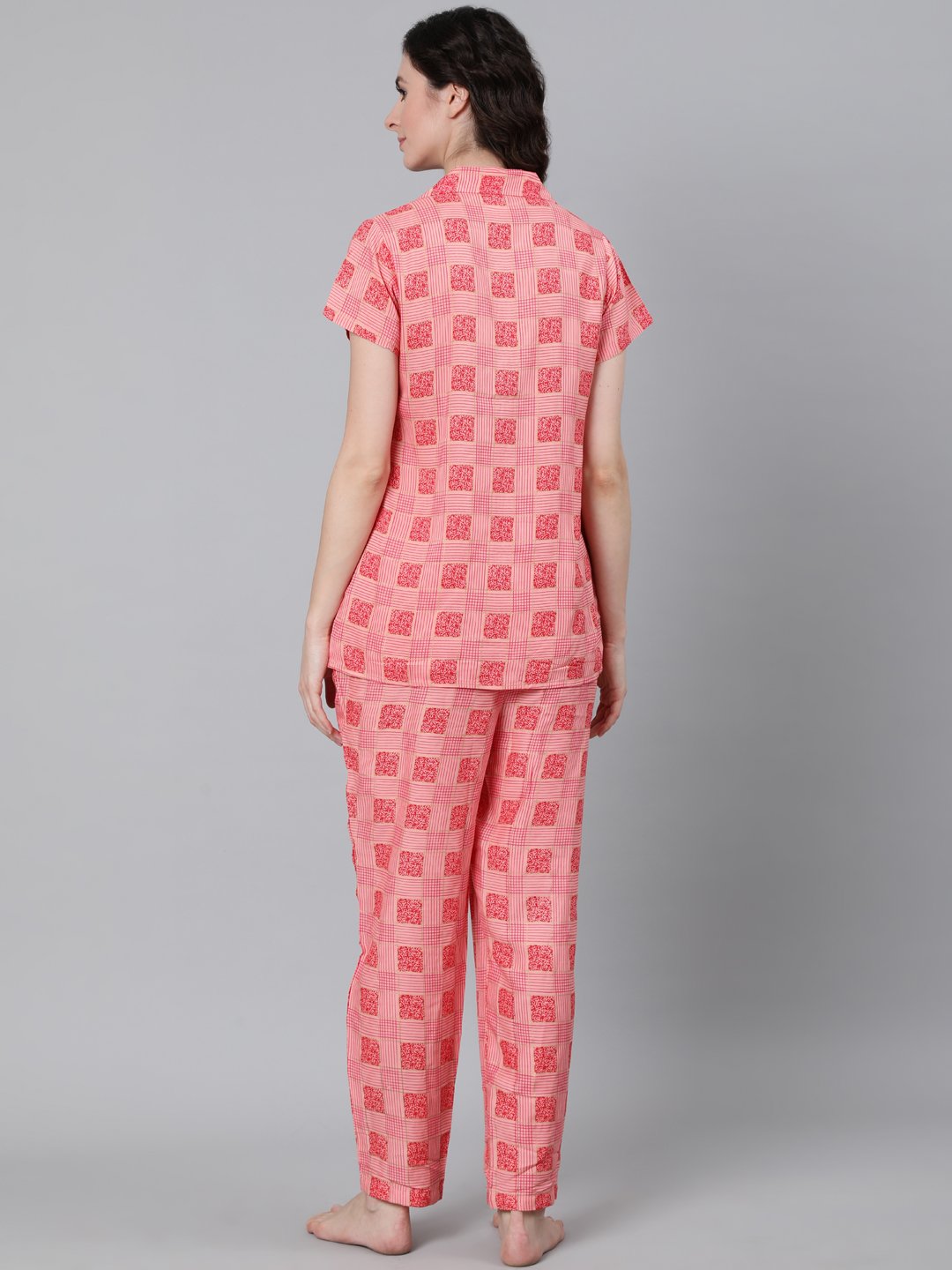 Women Pink Printed Night suit | NOZ2TOZ - Made In INDIA.