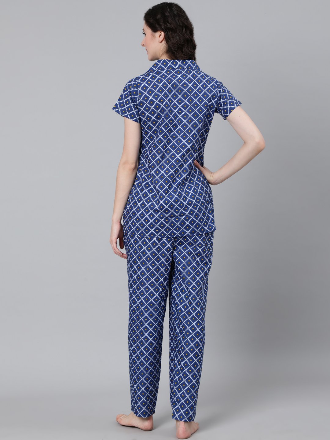 Women Blue Printed Night suit | NOZ2TOZ - Made In INDIA.