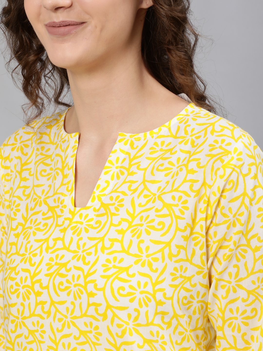 Women Yellow Printed Night Suit | NOZ2TOZ - Made In INDIA.