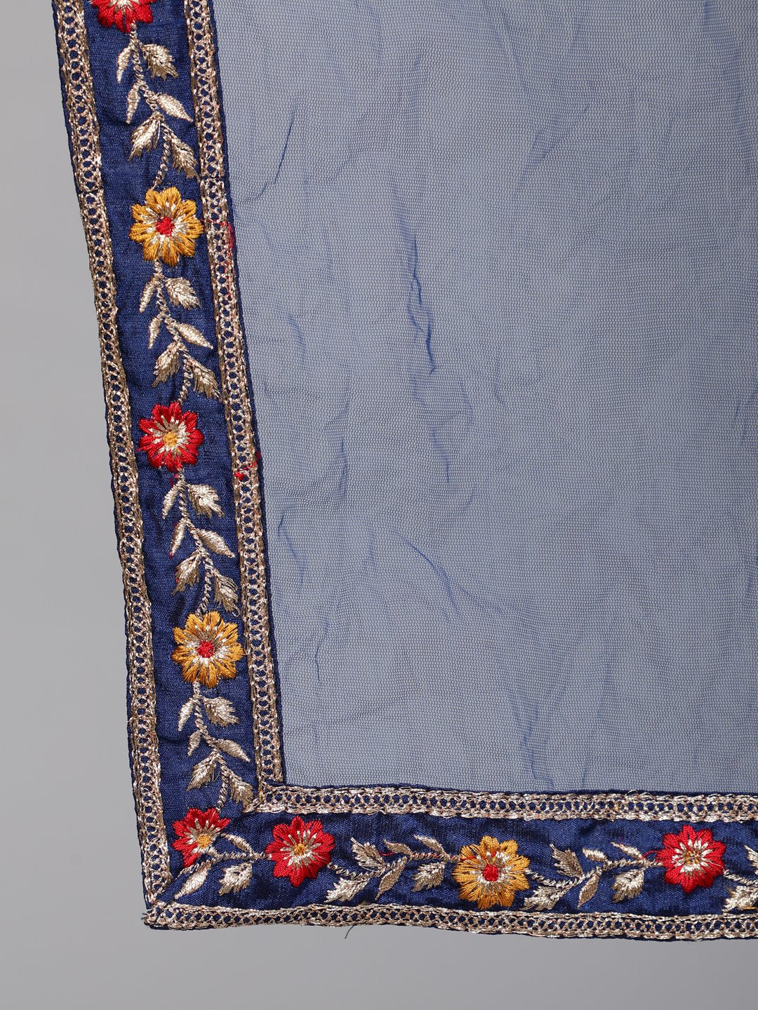 Women Blue Embroidered Straight Kurta With Plazo & Dupatta | NOZ2TOZ - Made In INDIA.