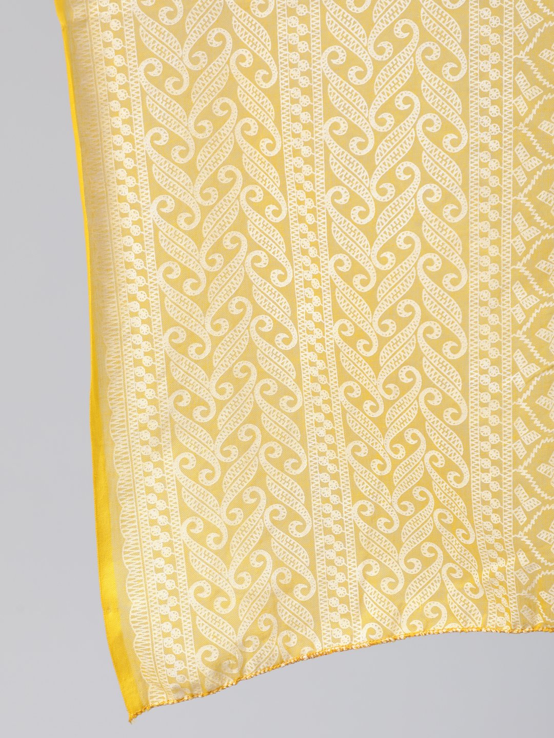 Women Yellow & White Printed Straight Kurta With Plazo & Dupatta | NOZ2TOZ - Made In INDIA.