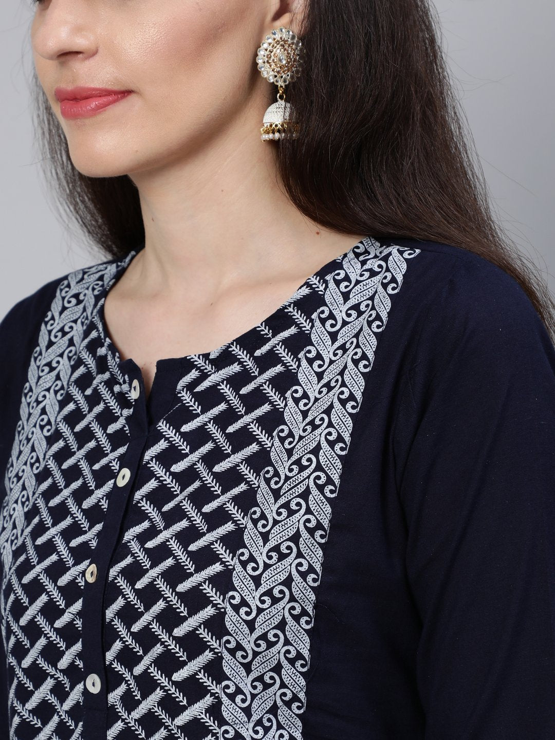 Women Black Panelled Straight Kurta With Plazo & Dupatta | NOZ2TOZ - Made In INDIA.