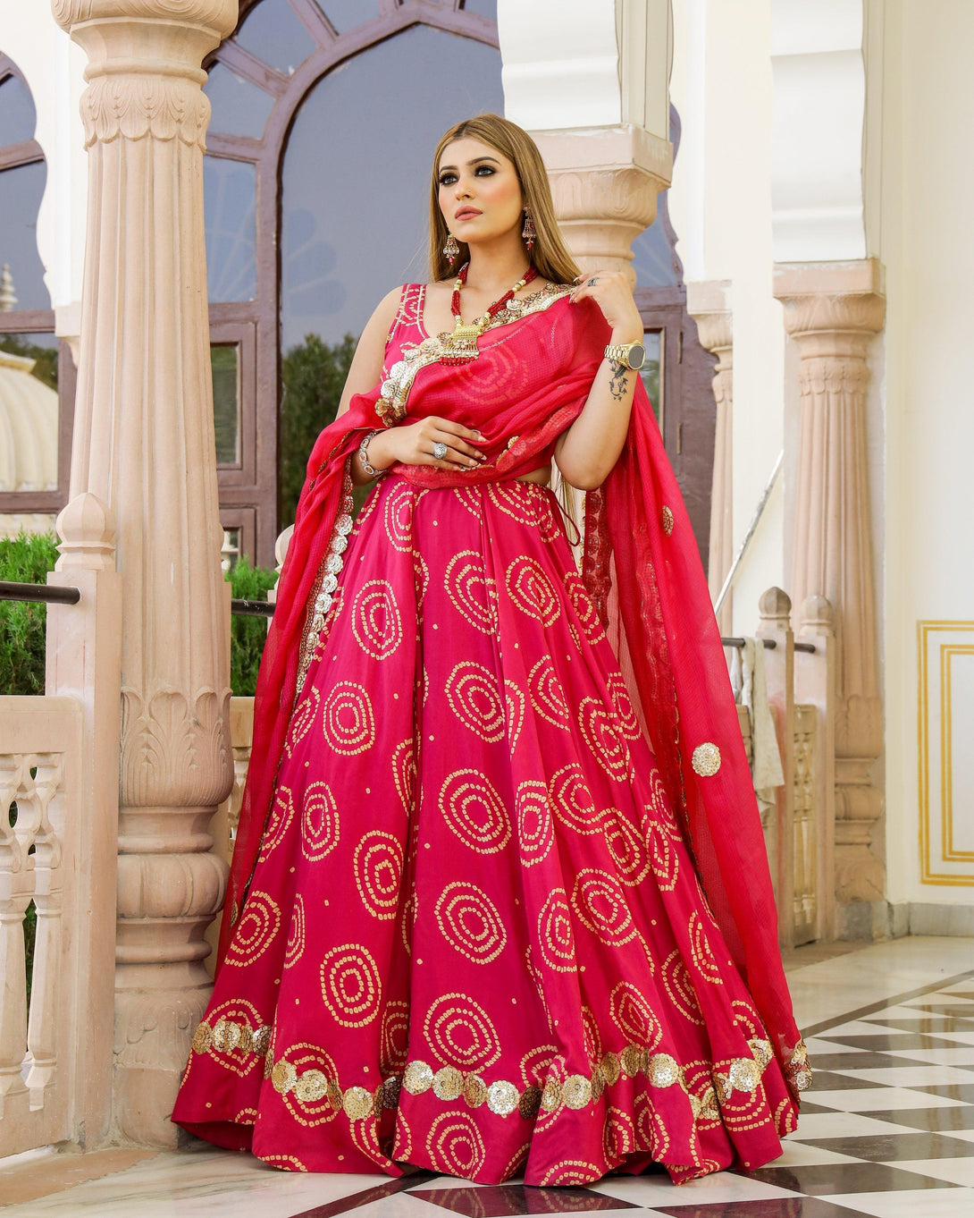 Women's Rosy Lehenga Set - Baisacrafts - Indiakreations