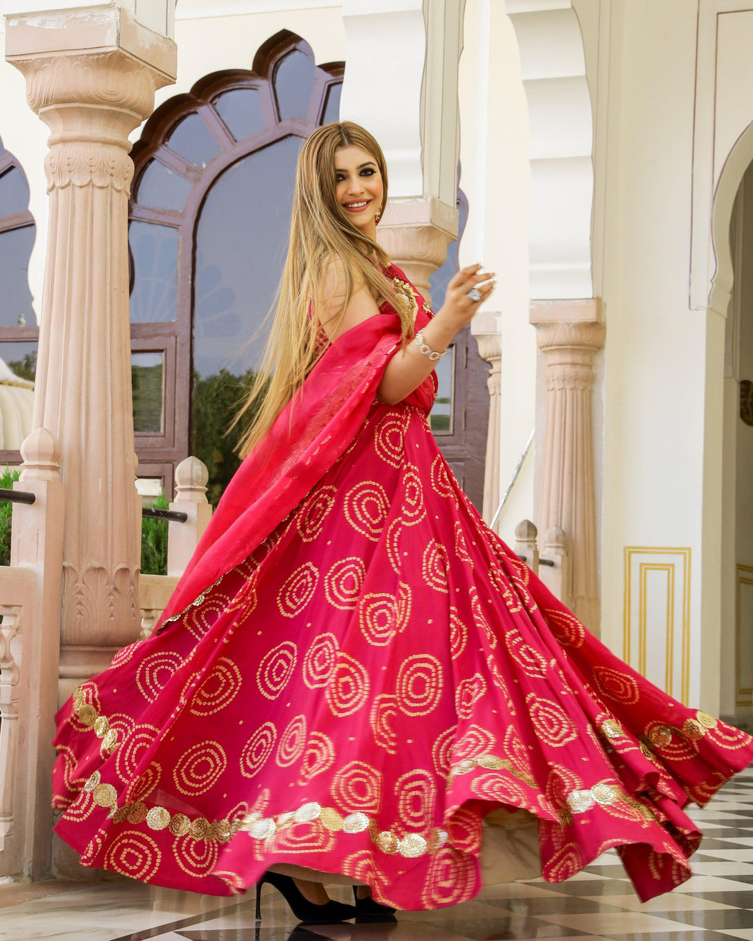 Women's Rosy Lehenga Set - Baisacrafts - Indiakreations