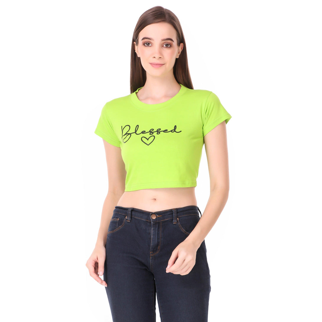 Women Green Crop Top - NOZ2TOZ - Indiakreations