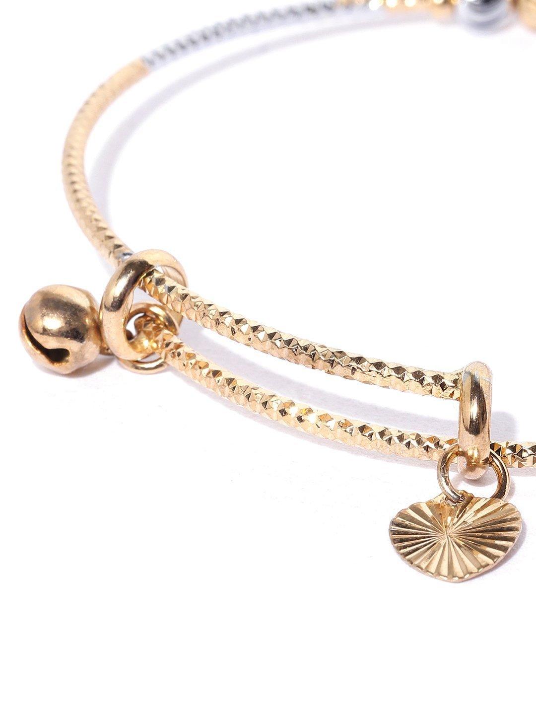 Women's Gold-Plated Circular Shape Openable Kada Bracelet - Priyaasi - Indiakreations