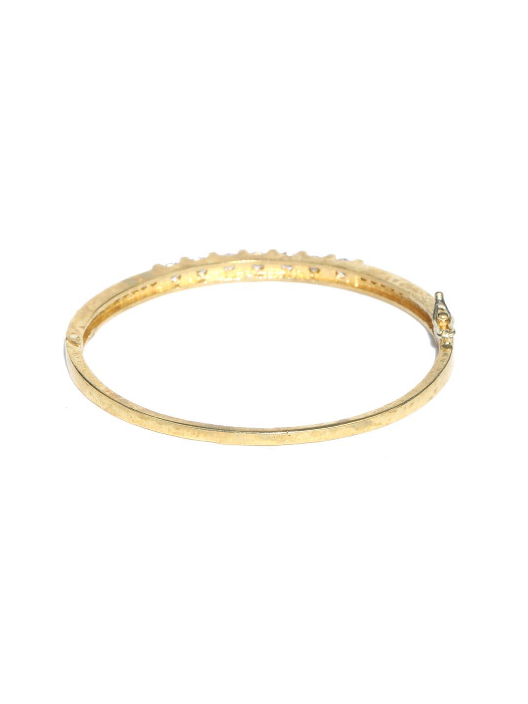 Women's American Diamond Gold Plated Bangle Style Bracelet - Priyaasi - Indiakreations