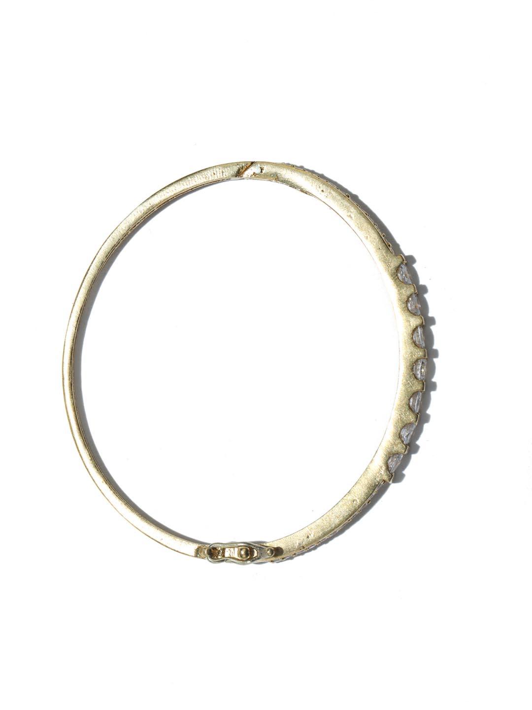 Women's American Diamond Gold Plated Bangle Style Bracelet - Priyaasi - Indiakreations