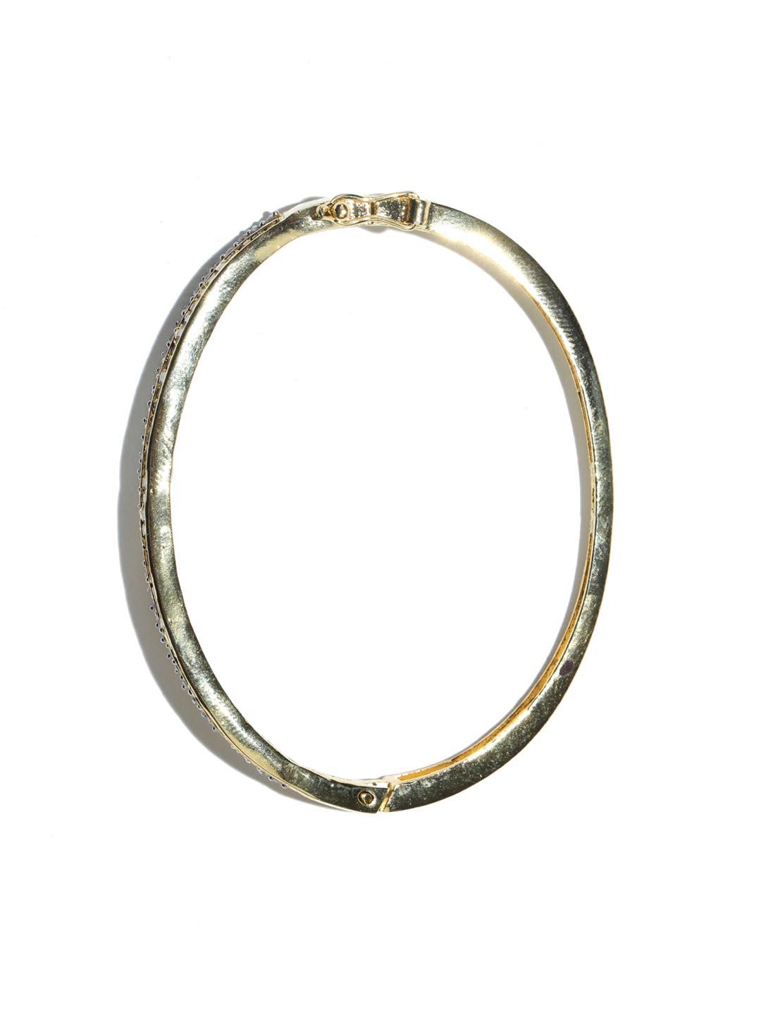 Women's American Diamond Gold Plated Bangle Style Bracelet - Priyaasi - Indiakreations