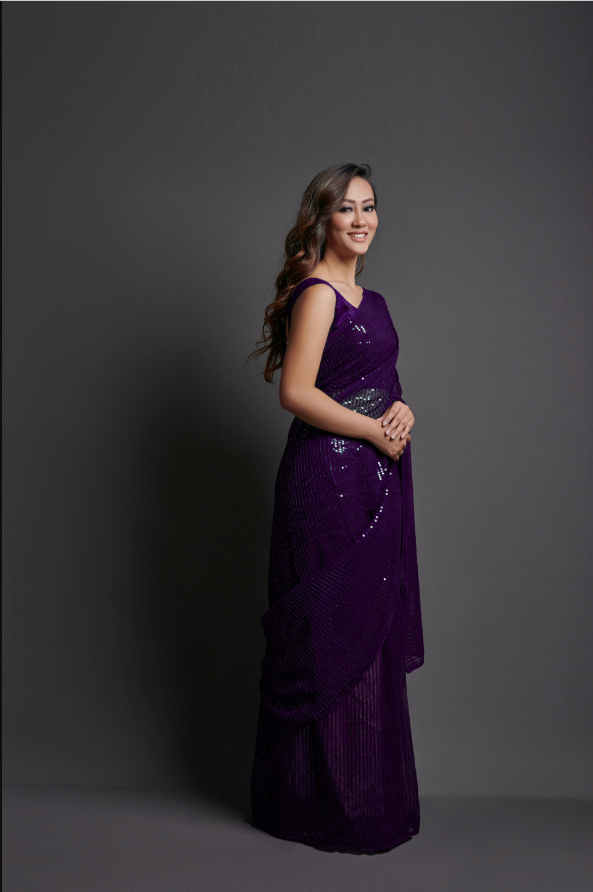 Women's Purple Designer Saree Collection - Dwija Fashion