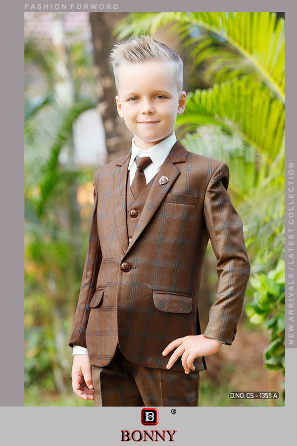 Boys Brown Designer Suit By Suvidha