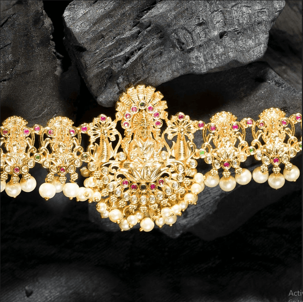 Women's Gold Plated Laxmi Vaddanam - Alankara - Indiakreations