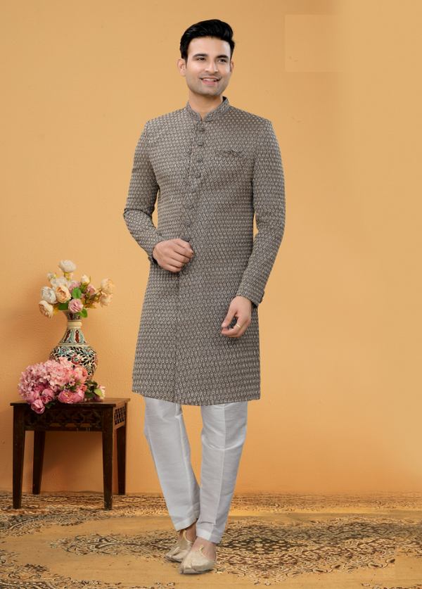 Men's Brown Indo-Western Collection - Dwija Fashion