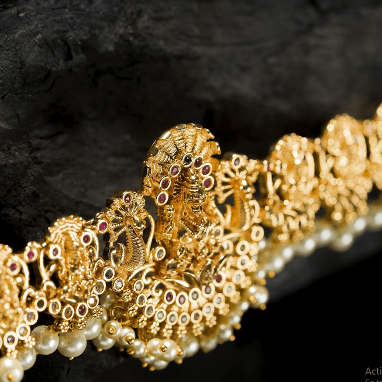 Women's Gold Plated Laxmi Vaddanam - Alankara - Indiakreations