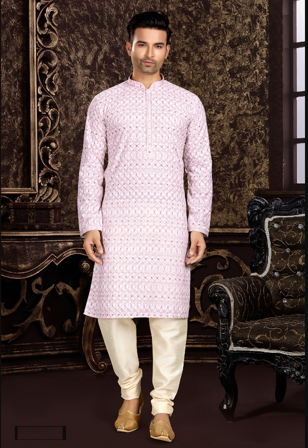 Men's Pink Kurta Pajama Collection - Dwija Fashion