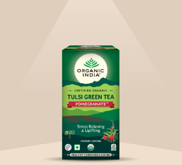 Tulsi Green Tea Pomegranate 25 Infusion Bag - Organic India