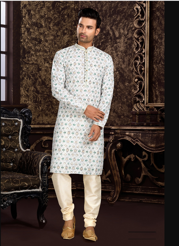 Men's Green Kurta Pajama Collection - Dwija Fashion