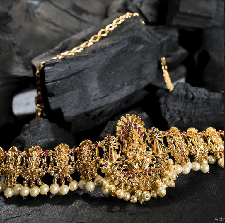 Women's Gold Plated Laxmi Vaddanam - Alankara - Indiakreations