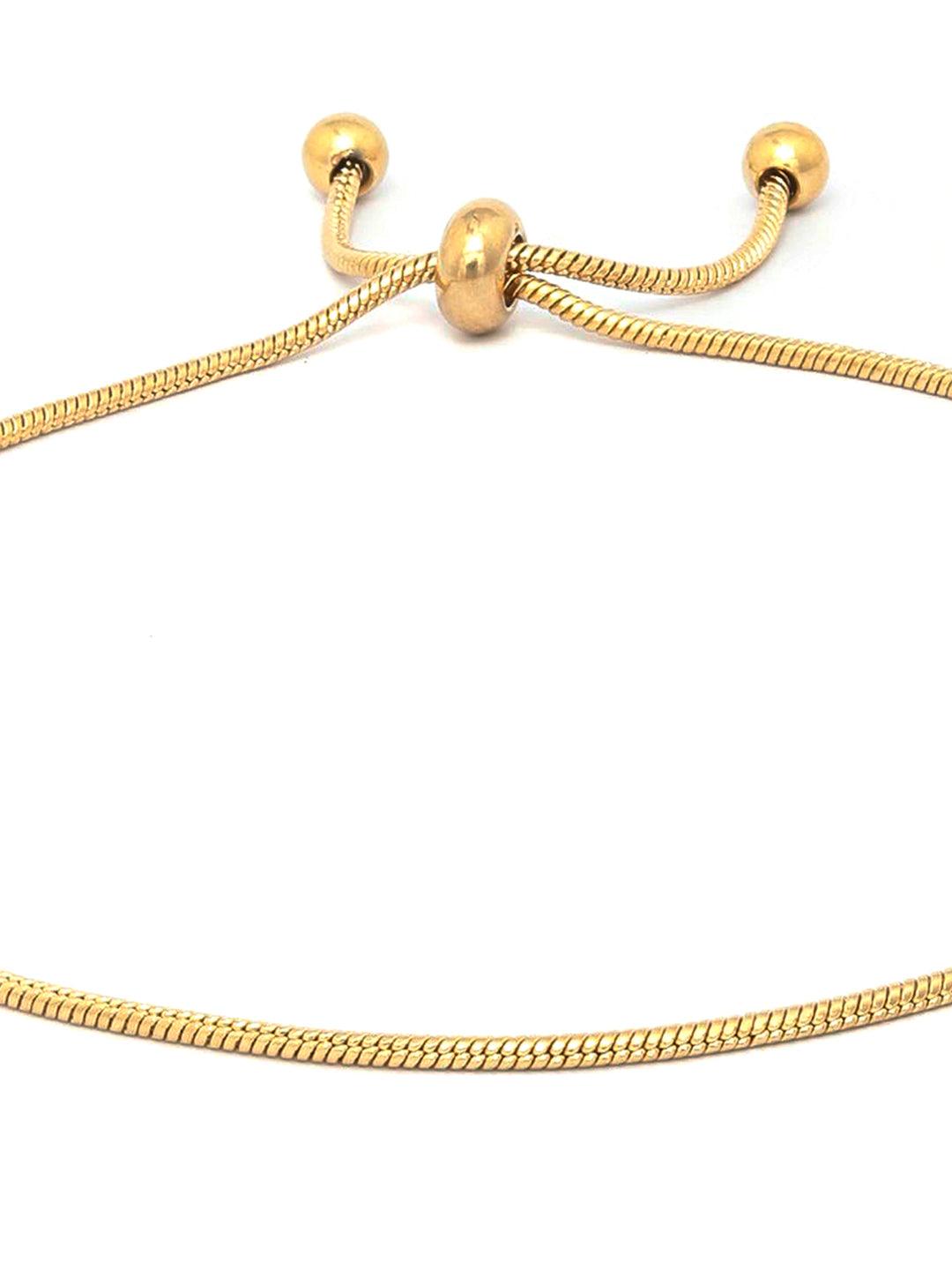 Women's Contemporary Gold Plated Link Bracelet - Priyaasi - Indiakreations