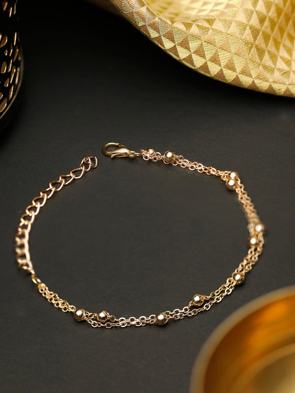 Women's Contemparory Gold Plated Link Bracelet- Priyaasi