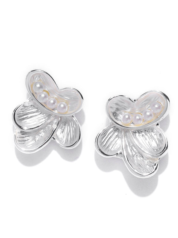 Women's Silver Plated Stud Earrings For Girls & Women - Priyaasi