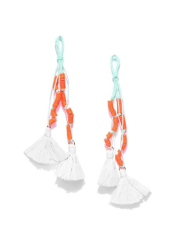 Women's Orange Tassel Earrings For Girls/Women - Priyaasi