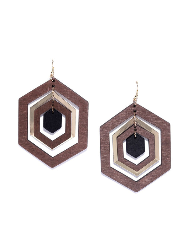 Women's Multilayer Wooden Earrings For Girls/Women - Priyaasi