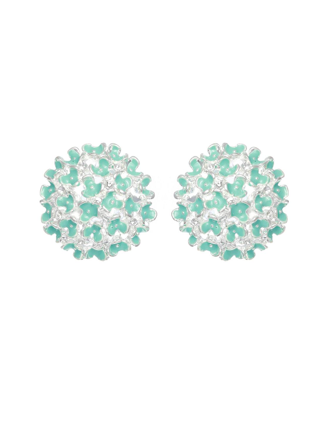 Women's Prita Enamelled Flower Bunch Studs - Priyaasi - Indiakreations