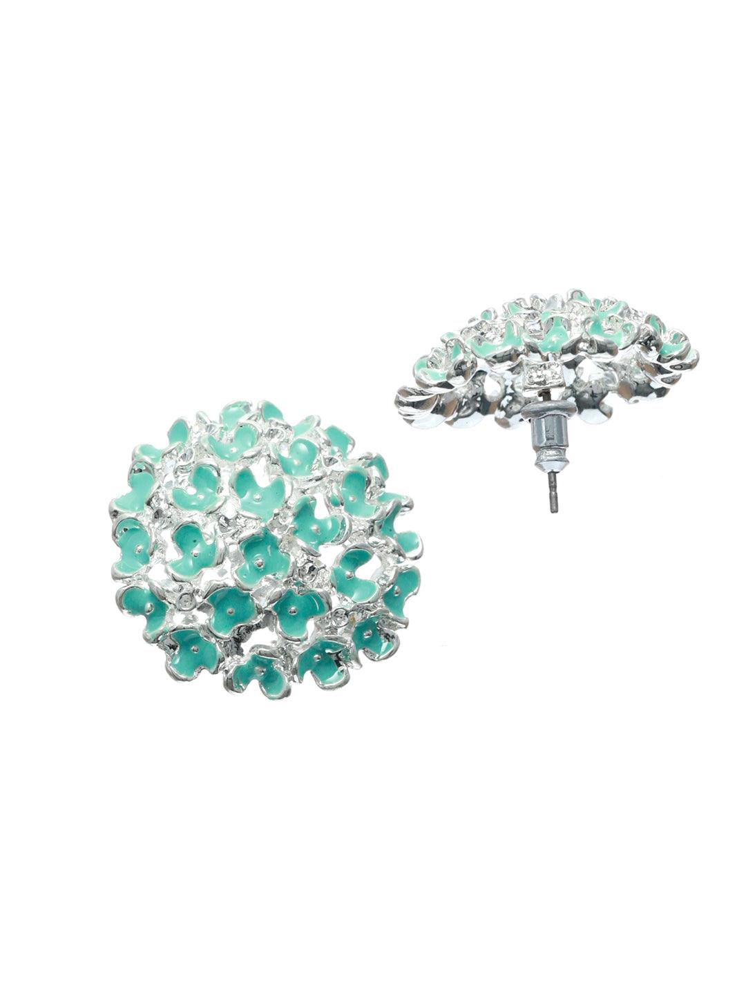 Women's Prita Enamelled Flower Bunch Studs - Priyaasi - Indiakreations