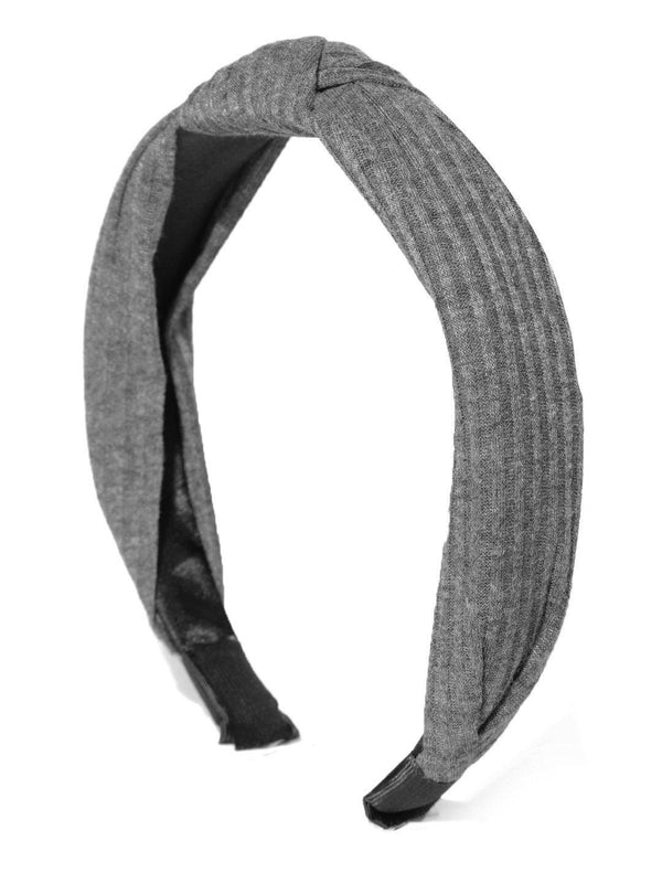 Women's Cross Knot Design Grey Colour Hairband - Priyaasi - Indiakreations