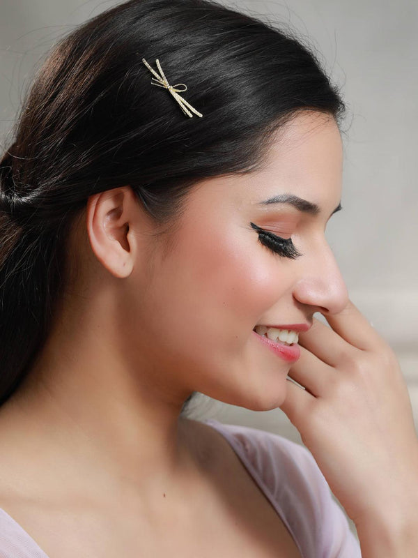 Women's White Pearl Studded Hair Pin Set - Priyaasi - Indiakreations