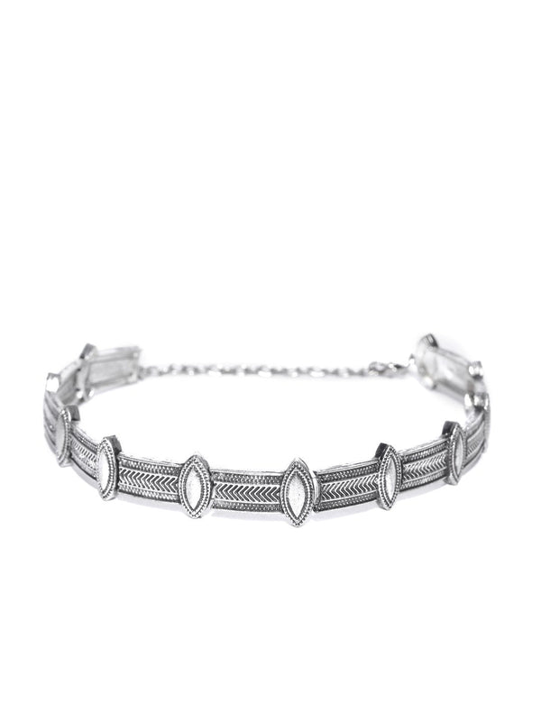 Women's German Silver Oxidised Choker - Priyaasi