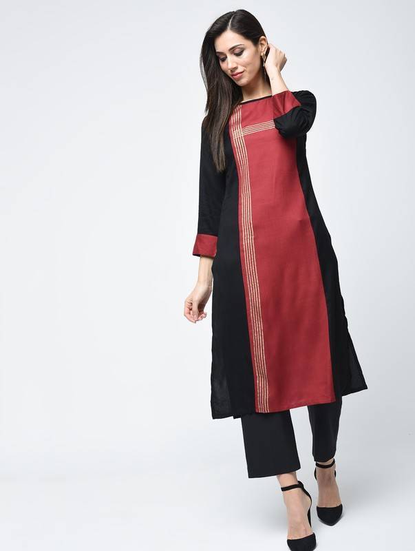 Women's Block Printed Straight Kurta - Aniyah