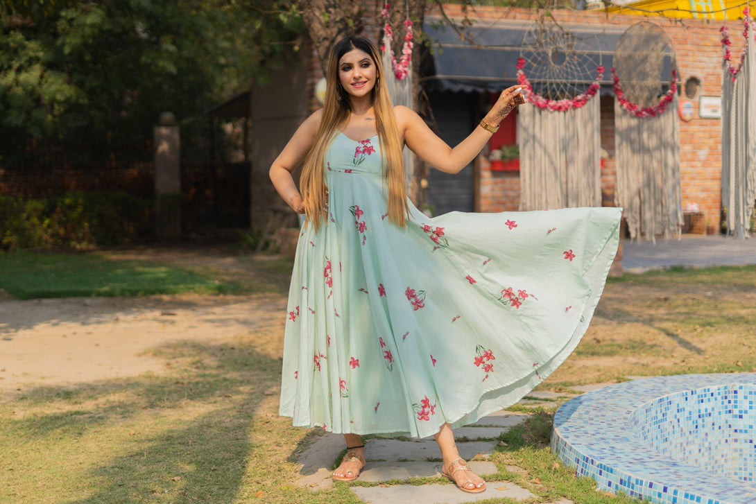 Women's Lily Mulmul Dress - Baisacrafts - Indiakreations