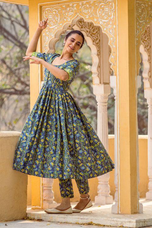 Navy Blue Ethnic Set - Indiakreations