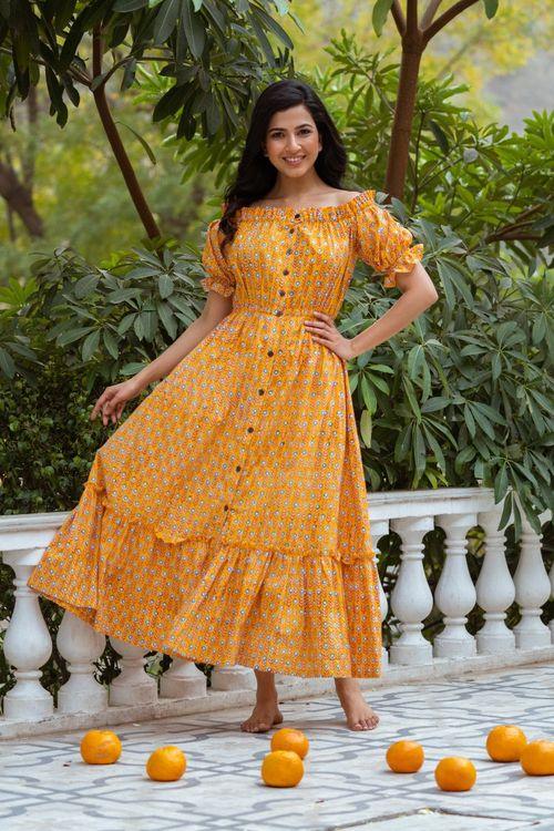 Yellow Maxi - Indiakreations