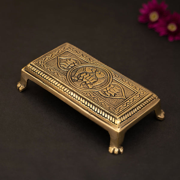 Brass Superfine Rectangle Tranditional Pooja Chowki/Stool/Stand - Default Title - DecorTwist